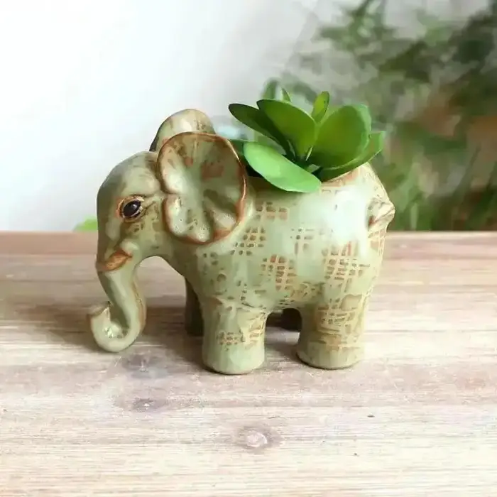 Nouveau pot de fleurs en céramique vintage en forme d'éléphant