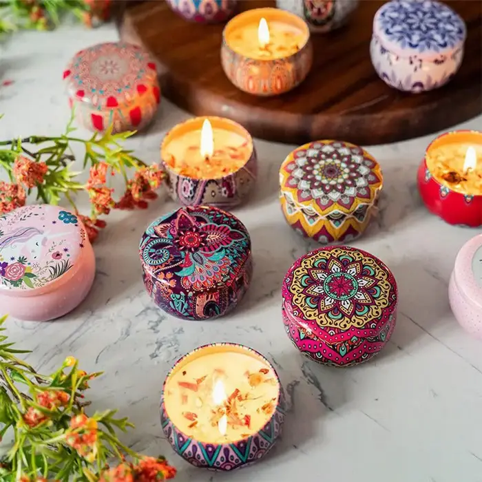 Bougies parfumées à fleurs séchées