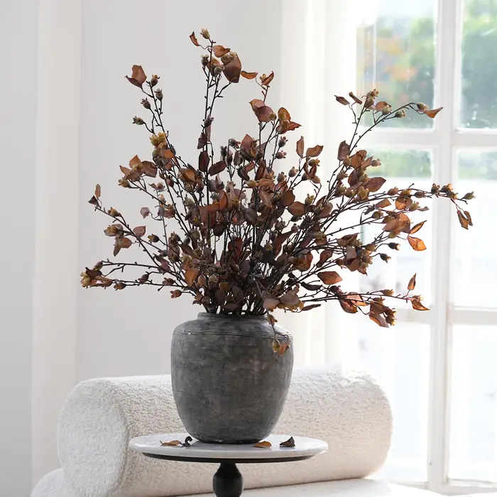 Branche de plante artificielle de baies brunes