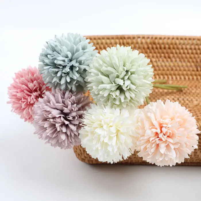 6 bouquets artificiels de boules de pissenlit et de chrysanthème – parfaits pour la maison