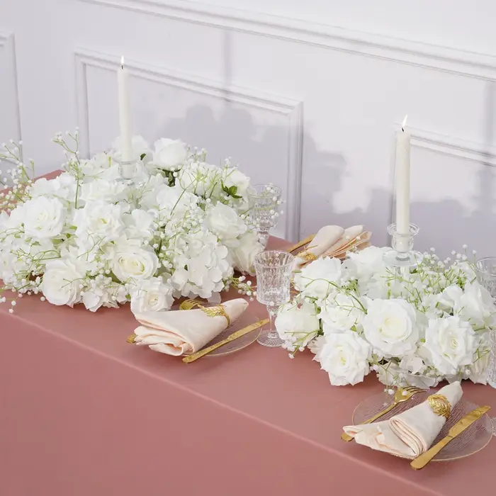 Couronne de Souffle de Bébé Rose Blanche