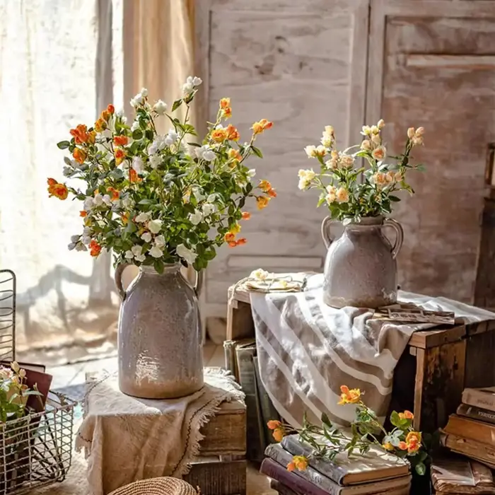 Fleurs artificielles de camélia et de marguerite pour les fêtes
