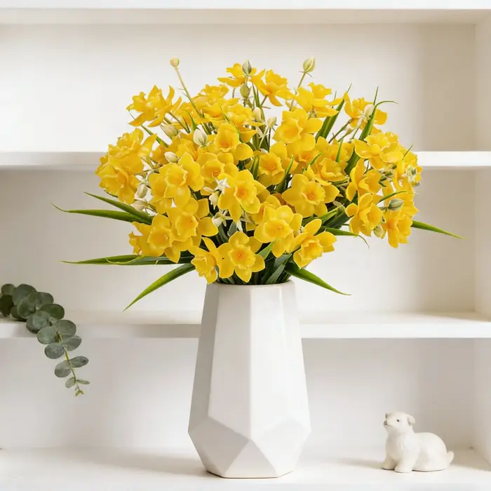 Fleurs artificielles Narcisse en soie pour bouquet de mariée