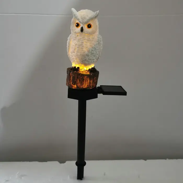 Lumière solaire de jardin décor extérieur résine hibou lumière LED solaire avec piquet lumière étanc