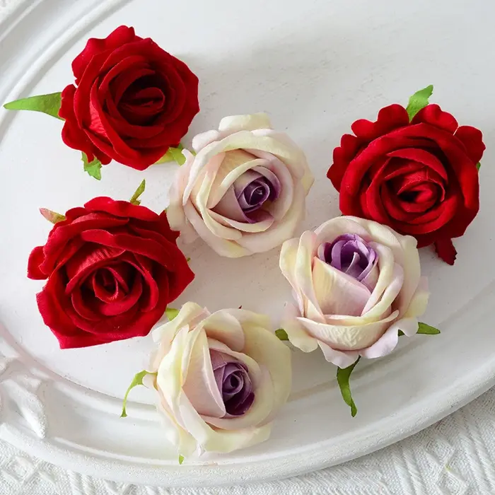 Roses Artificielles Vin Rouge