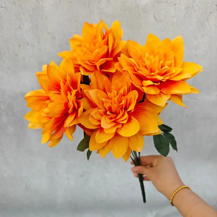 Fleurs artificielles de Dahlia à 7 têtes