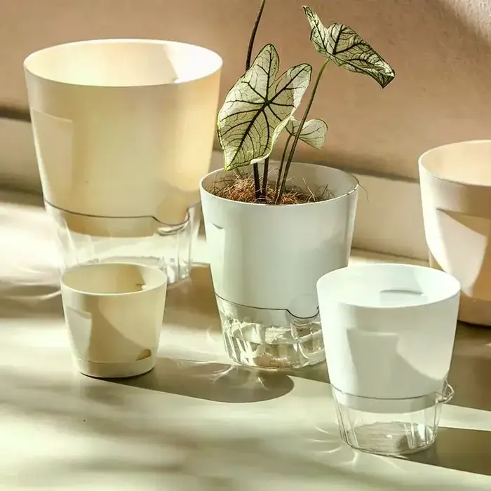 Pots de plantes auto-arrosants d'intérieur, jardinières modernes en plastique pour orchidées, succulentes, herbes, fleurs, décoration maison et bureau