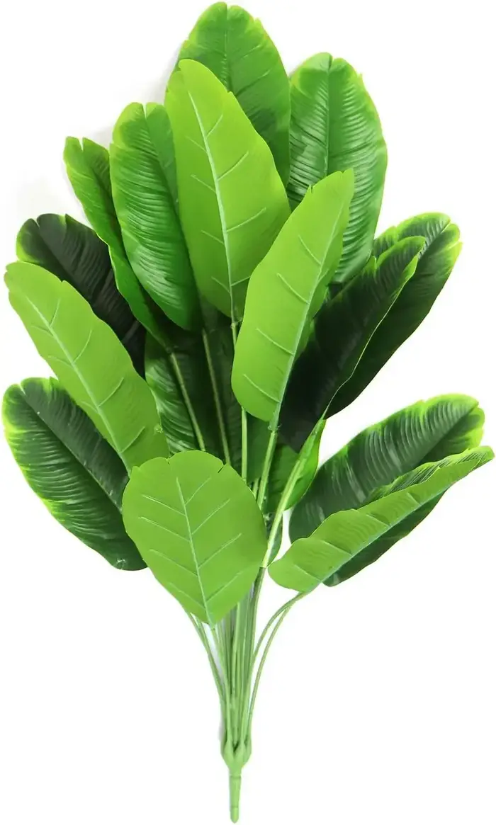 Oiseau de Paradis Artificiel, Plantes, 18 Feuilles, Faux Gels, Arbre, Tortue Tropicale, Grand Cuir o