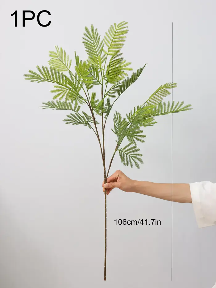 1 pièce, fleur artificielle plante verte Mimosa herbe feuilles de Silicone, décoration de mariage Studio aménagement paysager hôtel fleur Art décor doux