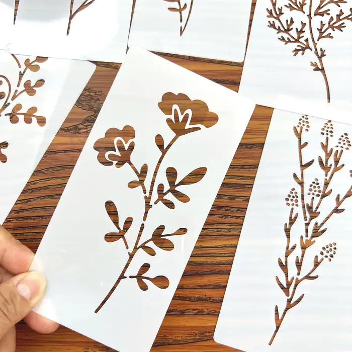** 18 pièces pochoirs de peinture de fleurs bricolage