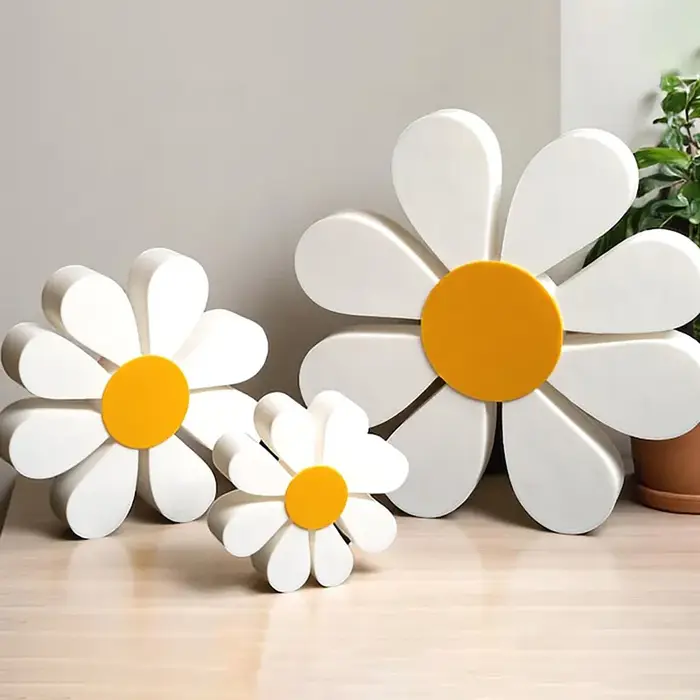 Ornements de fleurs de marguerite en bois