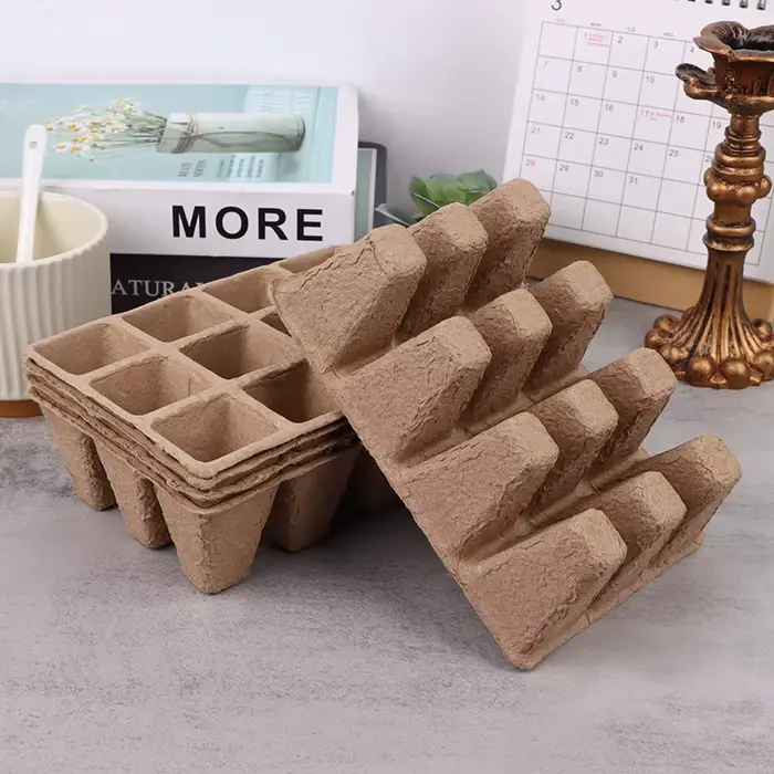 Plateau de pépinière à 12 trous, 5 pièces, pulpe biodégradable, plateau de semis de jardinage, jardi