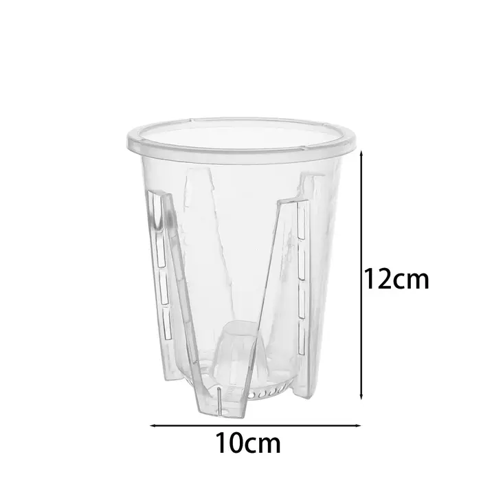 Pot de fleurs en plastique PP transparent S/M/L/XL, contrôle des racines, respirant, trous d'aératio