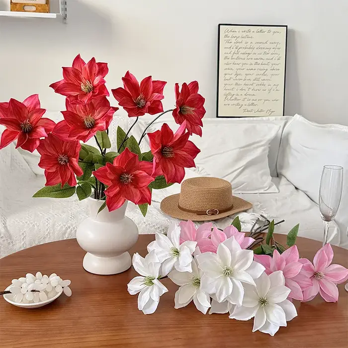 Fleurs artificielles de clématites de 70 cm pour mariage