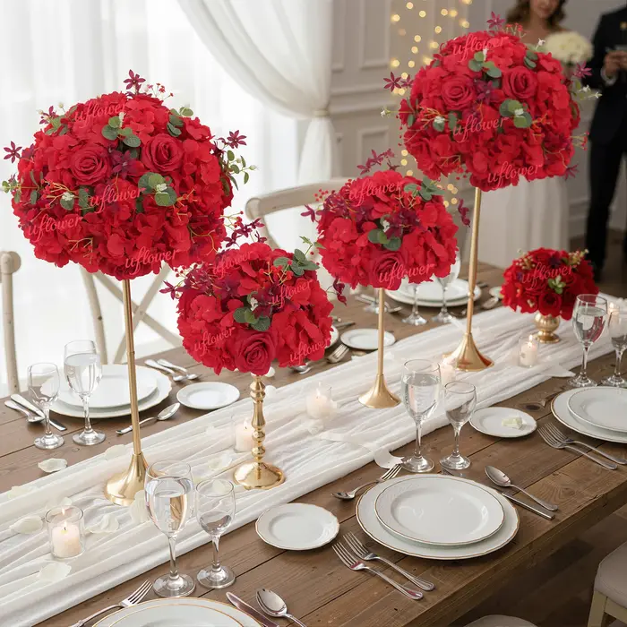Nouvelle Boule de fleurs artificielles en forme de cœur d'orchidée champagne de 45 cm pour décoration de mariage