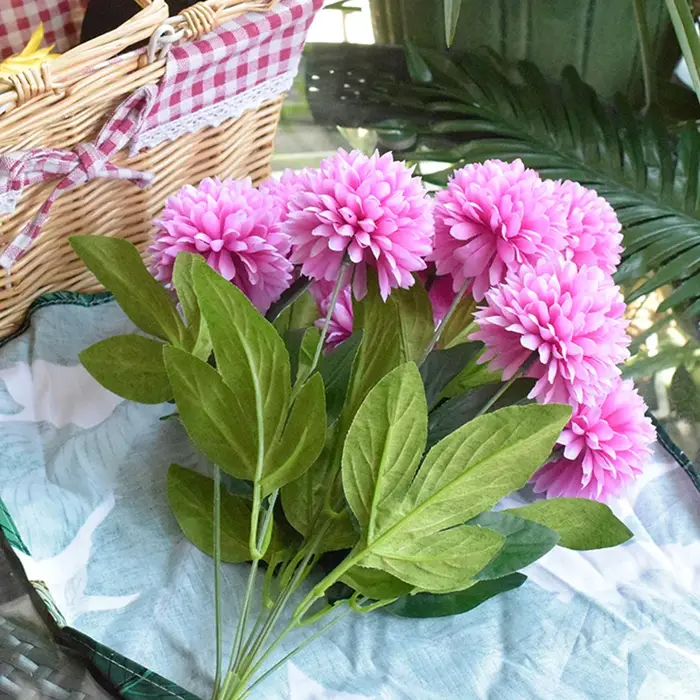 Pissenlit Artificiel Pommeau Fleurs Branches Vertes Décor À La Maison Table Vase un Bouquet de 10 Faux Arrangement