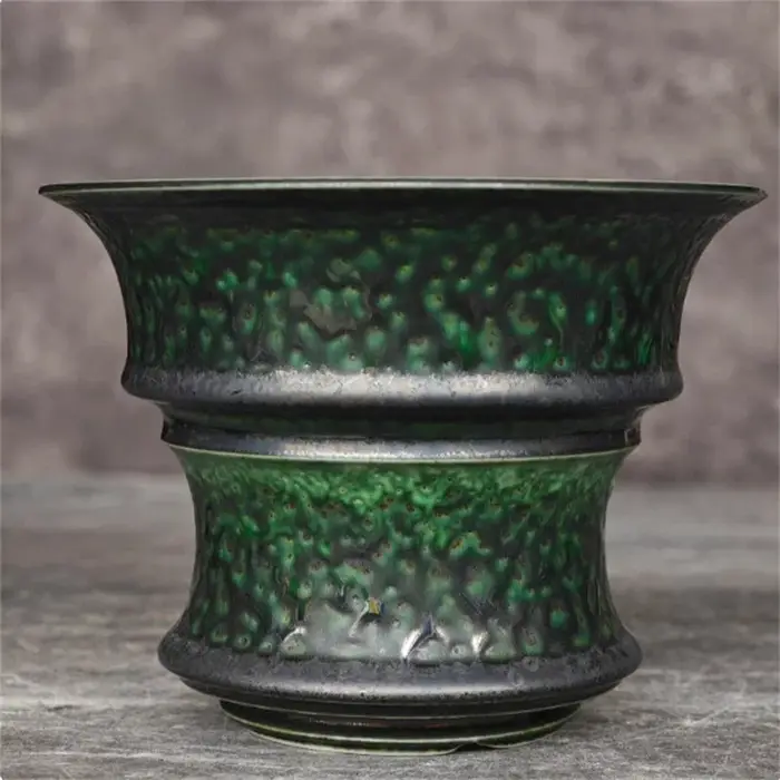 ‌ Pot en porcelaine vert algue pour plantes grimpantes, pot pour agaves Pachypodium, petit vase à fl