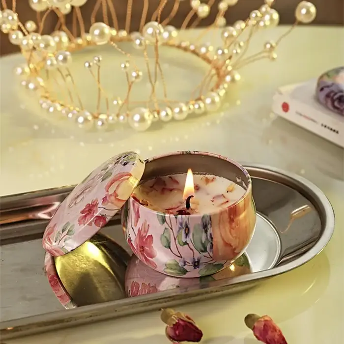 Bougies parfumées à fleurs séchées