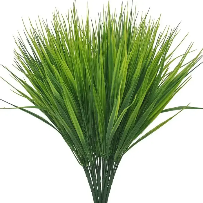 Plantes artificielles vertes d'extérieur, 6 pièces, fausses buissons d'herbe de blé en plastique, vé