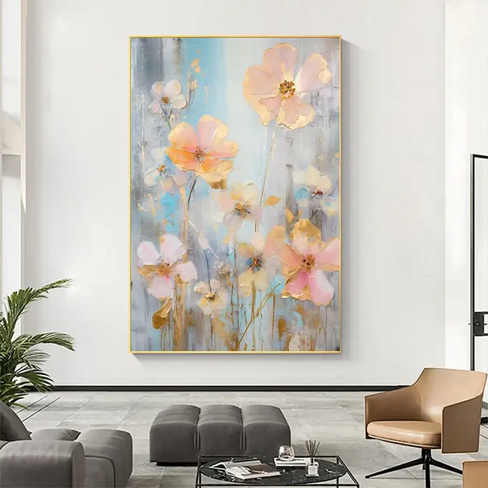 Toile de fleurs abstraites pour la décoration intérieure
