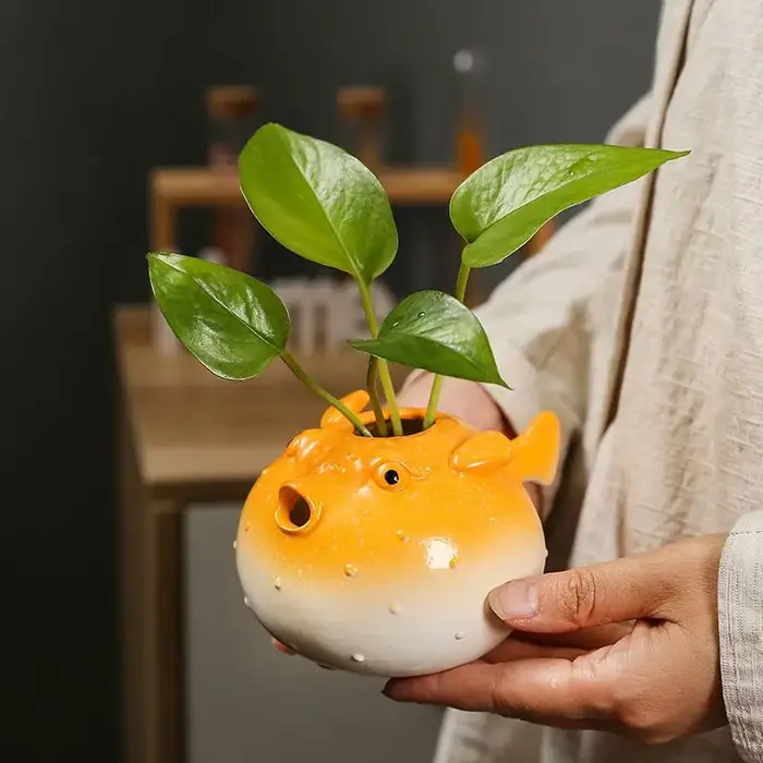 Poisson en céramique succulente planteur Globefish poterie bonsaï Pot Cactus plante Pot de fleurs Air