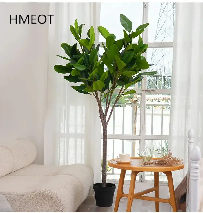 5.9ft Grand Artificiel Real Touch Vert Arbre En Caoutchouc avec Pot Plantes D'intérieur Accueil PRBalcony Décoration H209722-2097