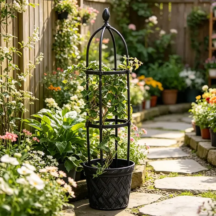 Support de Treillis Obélisque Antirouille pour Plantes Grimpantes