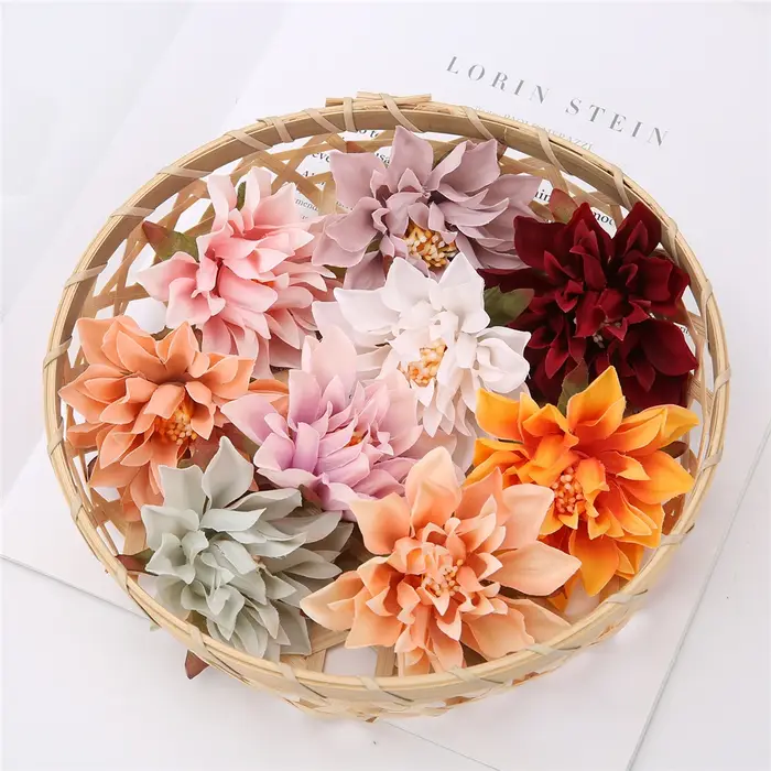 Têtes de fleurs Dahlia artificielles