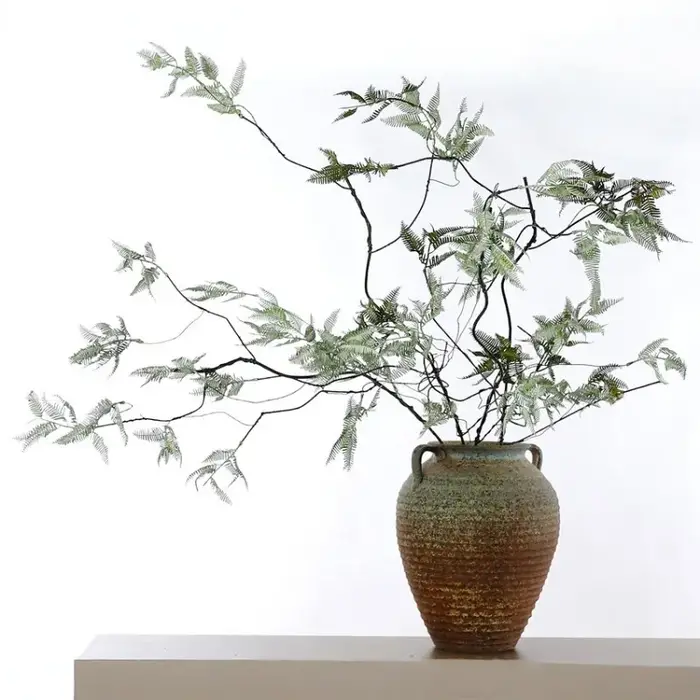 6 pièces de feuilles de fougère artificielles en plastique
