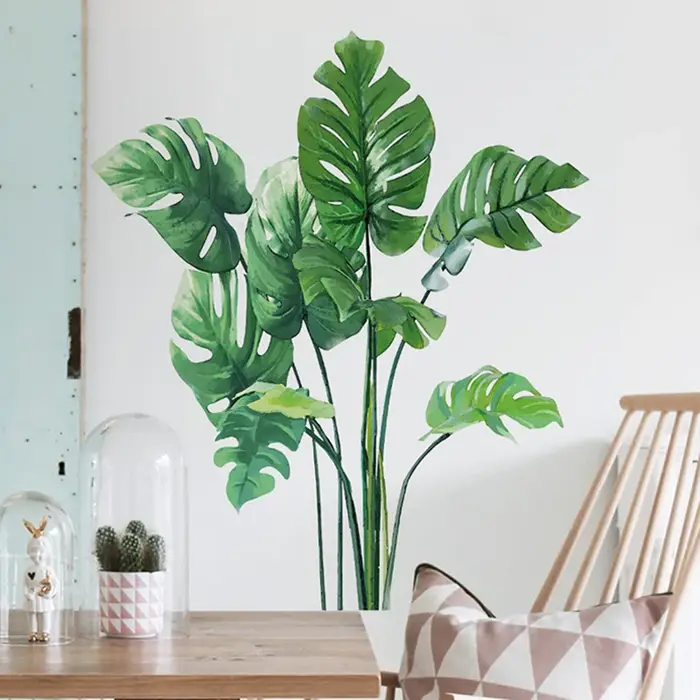 Grandes feuilles de plantes vertes tropicales