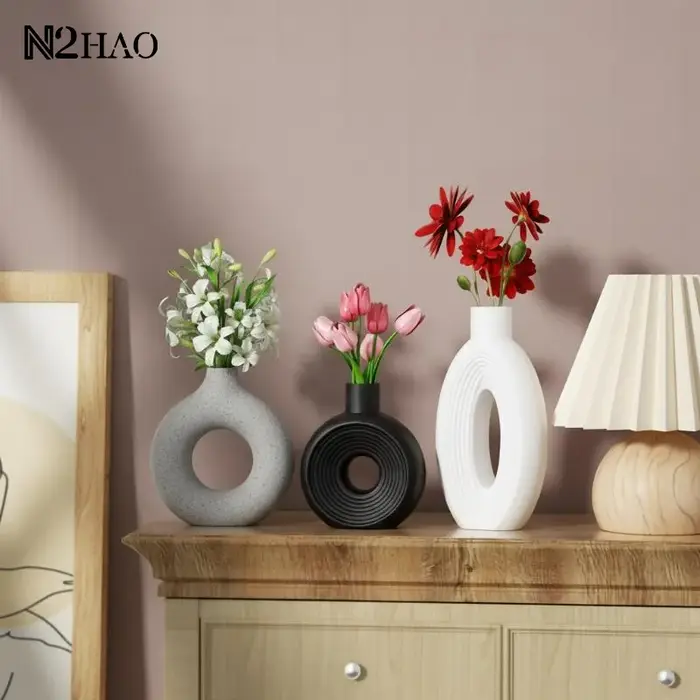 Moule en silicone en forme de donut nordique pour vase, pot de fleurs, mini vase pour arrangement floral, pot, moules en plâtre et résine, décoration intérieure
