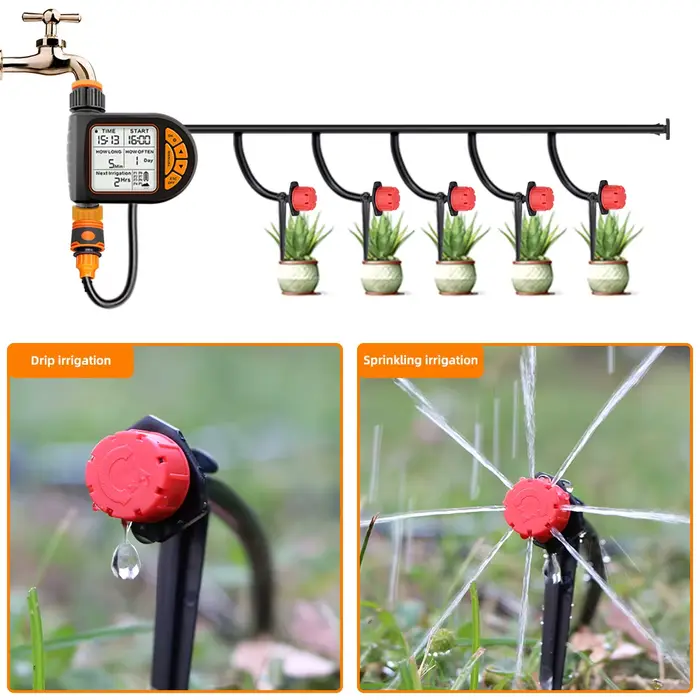 5-50M 1/4 "jardin minuterie intelligente ensemble d'irrigation IPX5 étanche LCD contrôleur d'arrosag