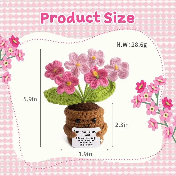 Crochet de fleurs positives fait main - La vie est difficile