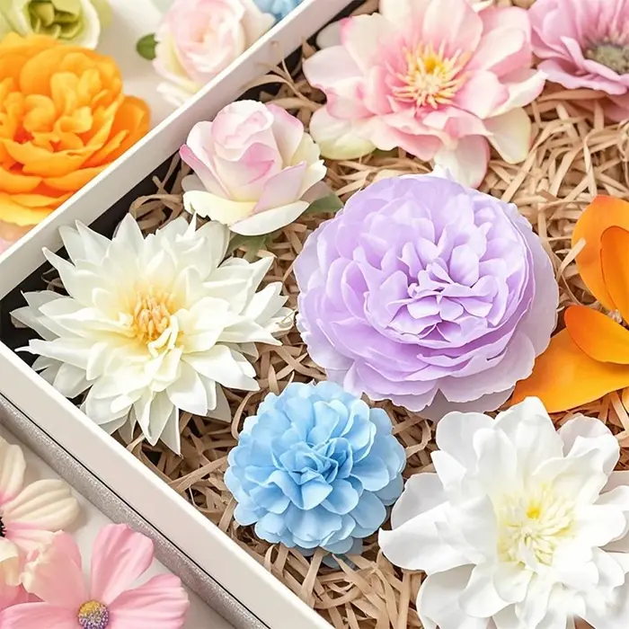 Mini fleurs artificielles en soie