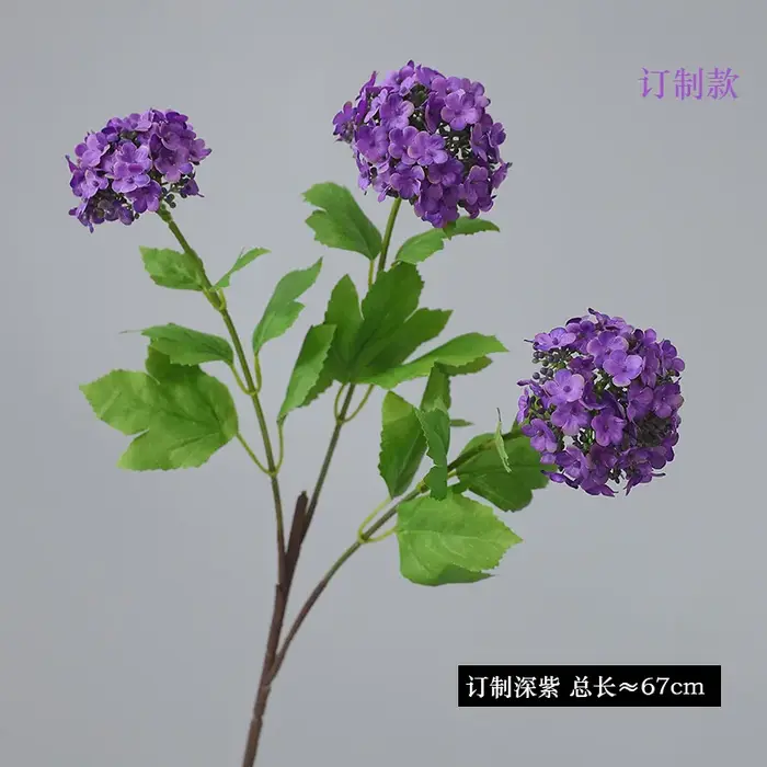 3 pièces de fleurs artificielles réalistes à 3 têtes