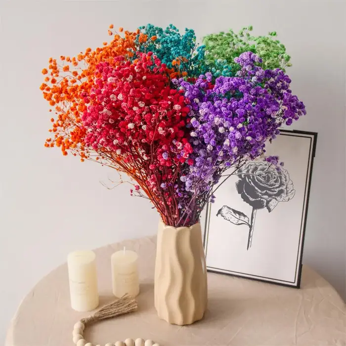 Bouquet de fleurs séchées naturelles Gypsophila (Souffle de bébé) 120g