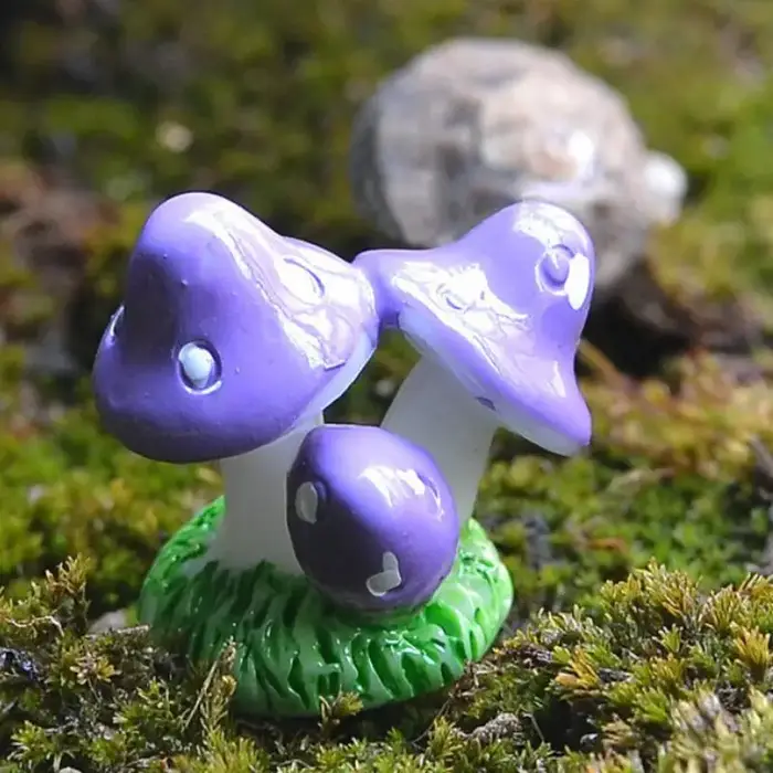 1 pièces 4 couleurs mignon Mini résine champignons fée jardin ornement Miniature bonsaï plantes Pots fée bricolage maison de poupée décoration