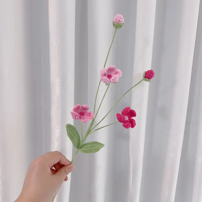 Herba Androsacis Crochet fleurs créatif tricot fleur Bouquet tissé à la main