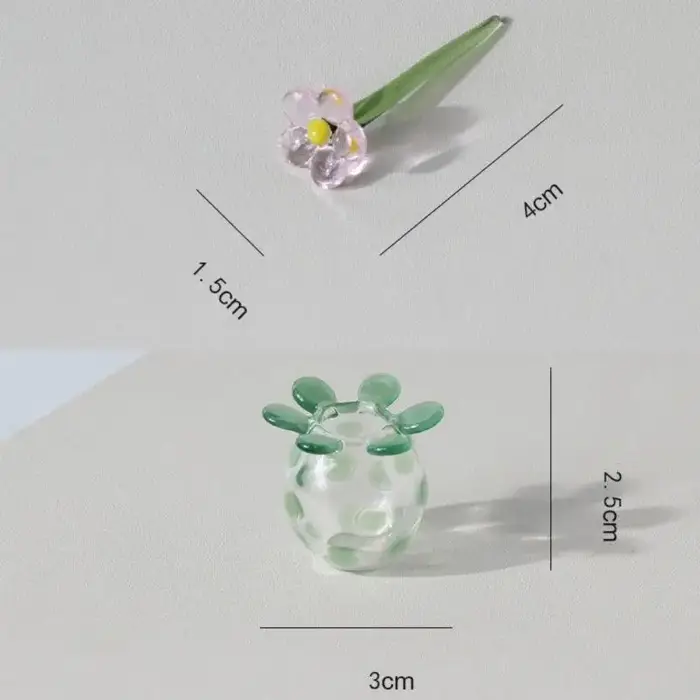 Décoration florale en verre