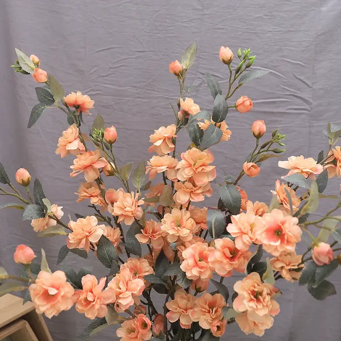 Fleur artificielle en soie de 90 cm, branche longue, camélia, fleur de cerisier, pour arrangement en vase familial, décoration de toile de fond pour arche de mariage et fête