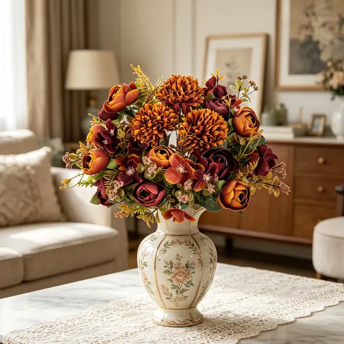 Fleurs Artificielles Bourgeons de Rose Thé Bouquet de Mariée DIY Vase Décoration de Table Maison Guirlande Festive Hortensia en Soie Cadeaux DIY