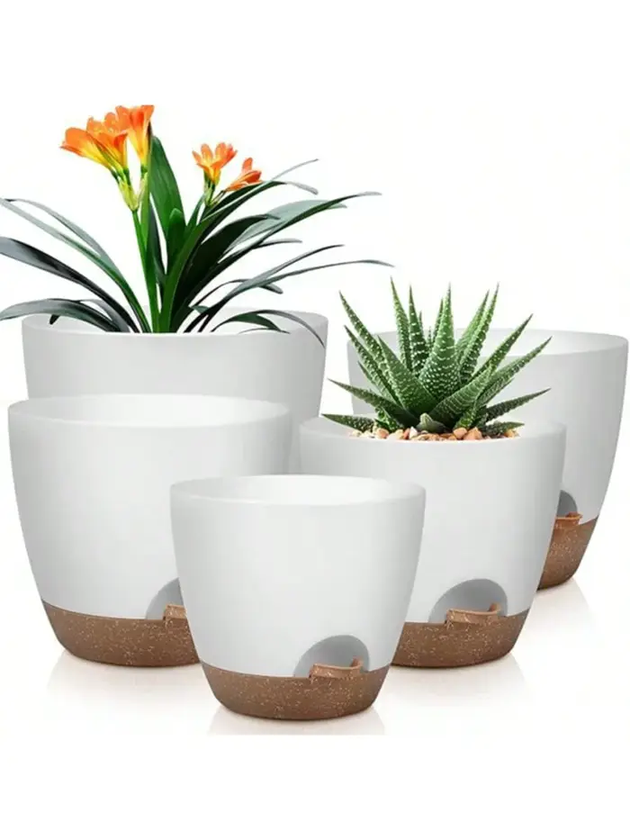 Pot de fleurs décoratif d'intérieur avec trou de drainage