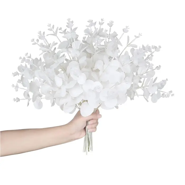 Feuilles d'argent plantes artificielles mariage mariée bouquets maison vase jardin table à manger in