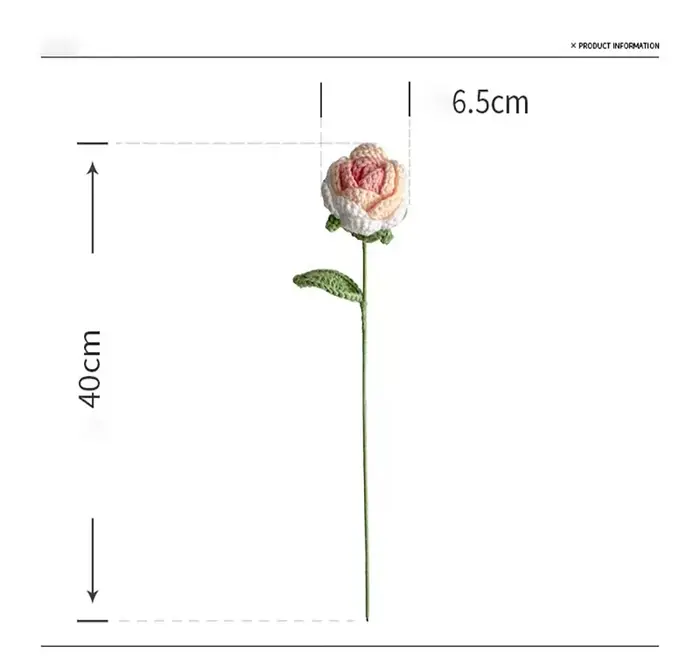1/3 Pièces Fleurs Artificielles Roses au Crochet Faites à la Main Produits Finis pour Jardin Extérieur Mariage Bouquet de Mariée Fête à Domicile Cadeau DIY