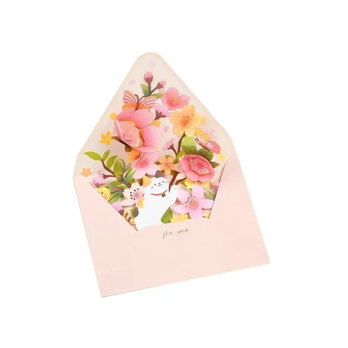 Cartes de vœux à fleurs surprise de style pop-up adaptées aux festivals Saint-Valentin anniversaire bénédiction