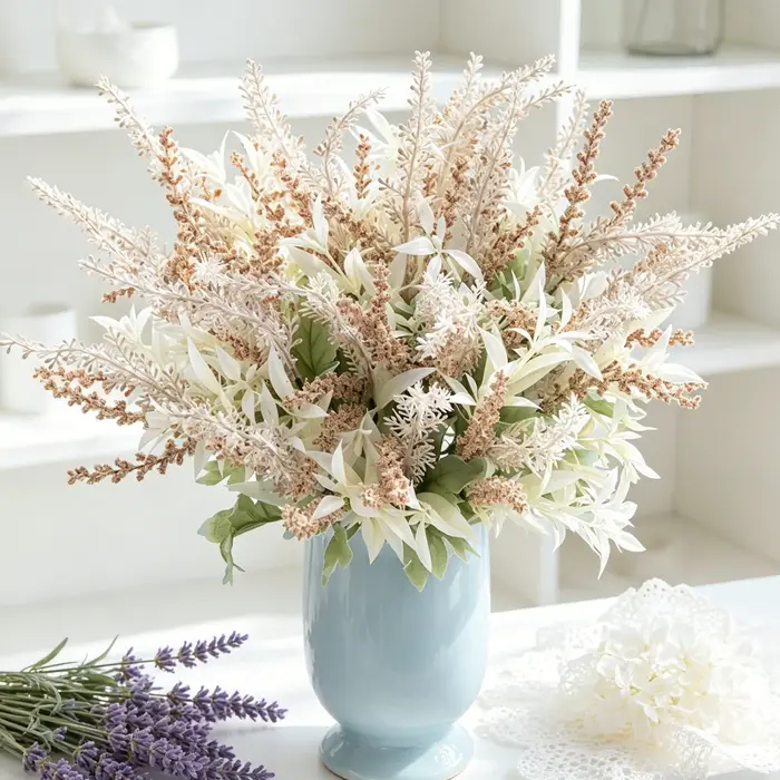 Fleurs artificielles de lavande et de gypsophile pour bouquets de mariage