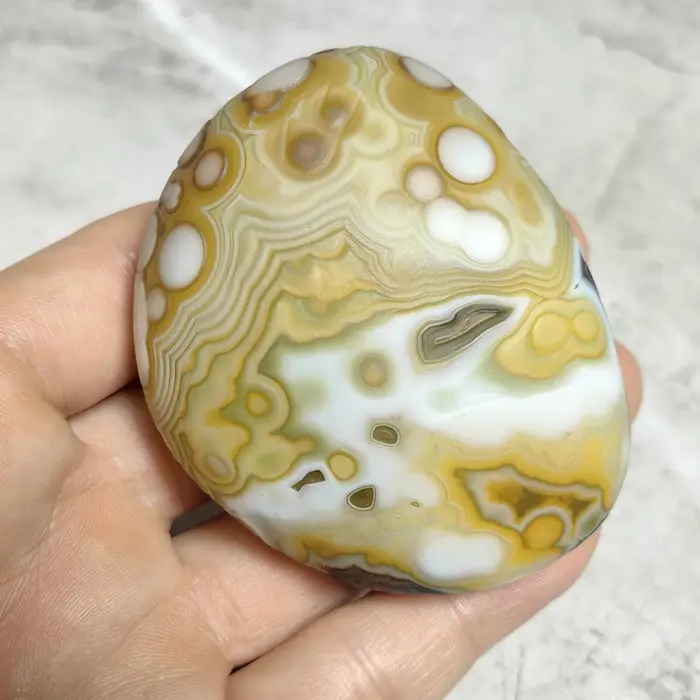    Pierres de palmier en agate naturelle pure, agate œil de chat, agate œil de fleur, pierres brutes, accessoires de décoration intérieure, bijoux et décoration DIY