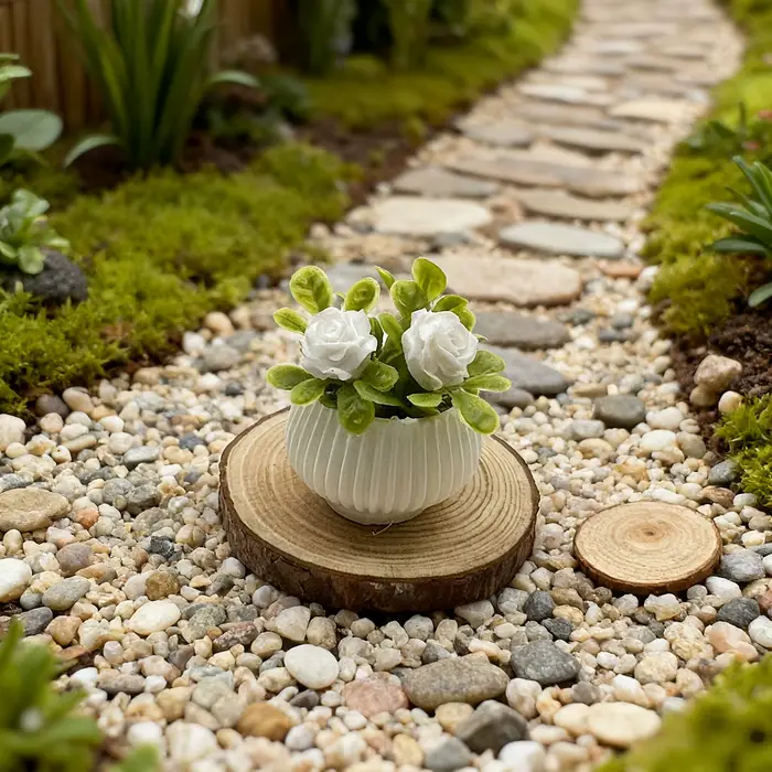 Plantes miniatures en pot de roses