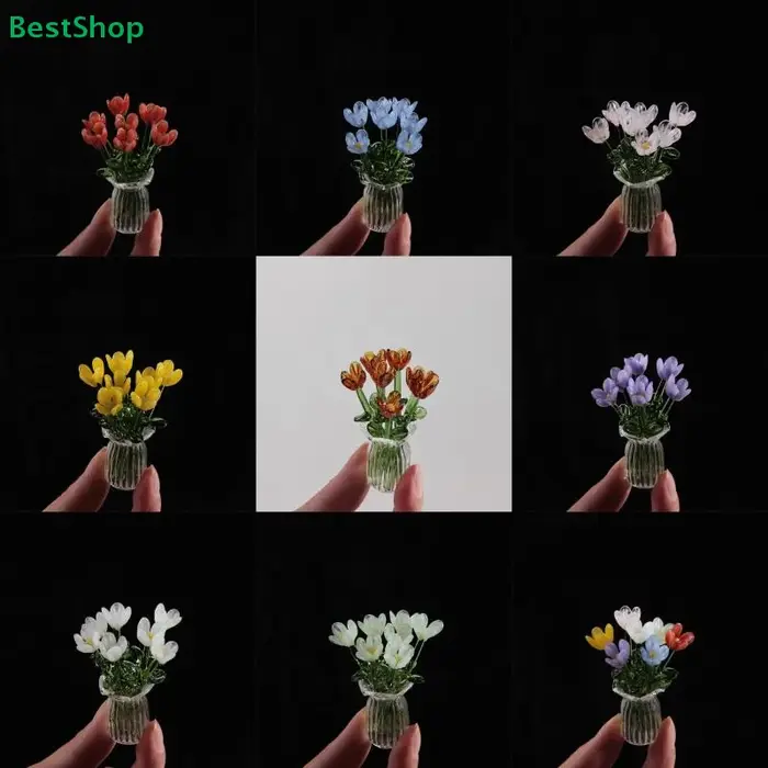 〔Liy〕Mini Fleurs en Verre Réalistes