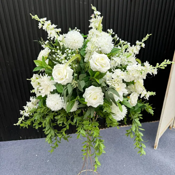 Plantes vertes fleurs artificielles décoration de mariage route plomb fleur boule Table pièce maîtresse événement décor Arrangement Floral